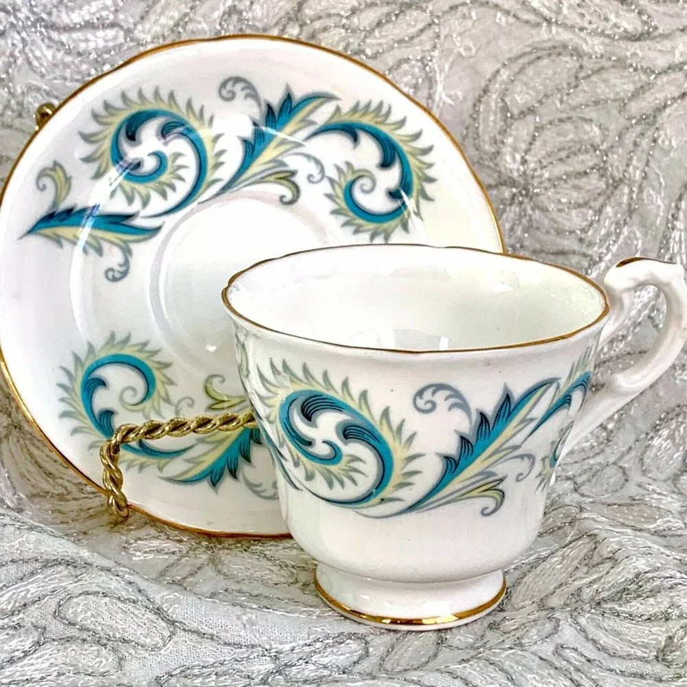 Bone China Cup and Saucer Duo Royal Standard Garland England 1960s